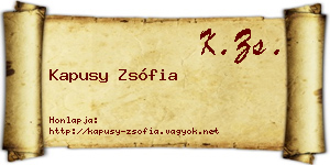 Kapusy Zsófia névjegykártya
