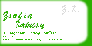 zsofia kapusy business card